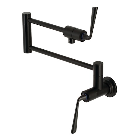 Kingston Brass KS4100ZL Wall Mount Pot Filler, Matte Black KS4100ZL